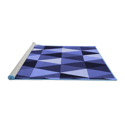 Sideview of Machine Washable Abstract Blue Contemporary Rug, wshcon2385blu