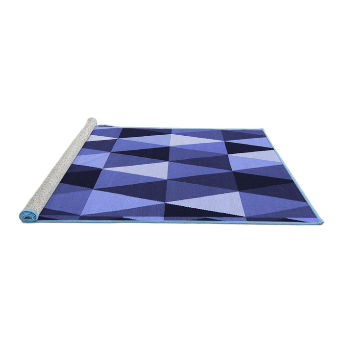 Sideview of Machine Washable Abstract Blue Contemporary Rug, wshcon2385blu