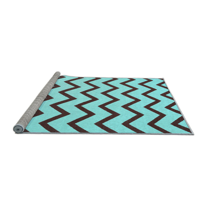 Sideview of Machine Washable Abstract Light Blue Contemporary Rug, wshcon2386lblu