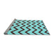 Sideview of Machine Washable Abstract Light Blue Contemporary Rug, wshcon2386lblu