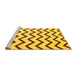 Sideview of Machine Washable Abstract Yellow Contemporary Rug, wshcon2386yw