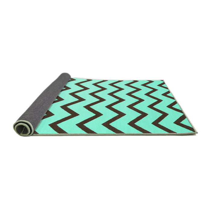 Sideview of Abstract Turquoise Contemporary Rug, con2386turq