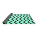 Sideview of Abstract Turquoise Contemporary Rug, con2386turq