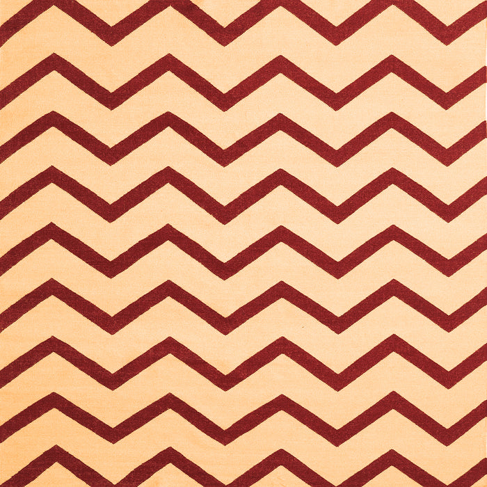 Serging Thickness of Abstract Orange Contemporary Rug, con2386org