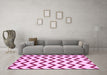 Machine Washable Abstract Pink Contemporary Rug in a Living Room, wshcon2386pnk