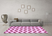 Machine Washable Abstract Pink Contemporary Rug, wshcon2386pnk