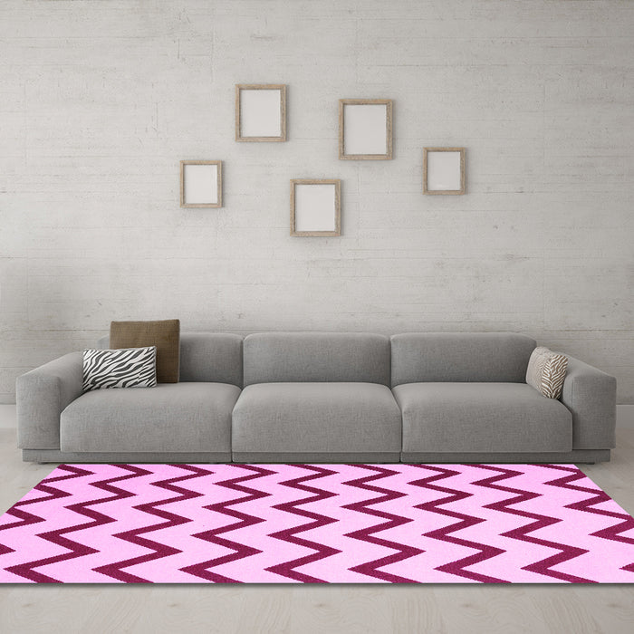 Machine Washable Abstract Pink Contemporary Rug in a Living Room, wshcon2386pnk