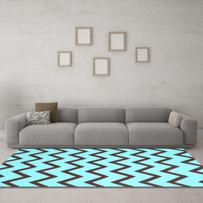 Machine Washable Abstract Light Blue Contemporary Rug in a Living Room, wshcon2386lblu