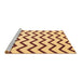 Sideview of Machine Washable Abstract Brown Contemporary Rug, wshcon2386brn