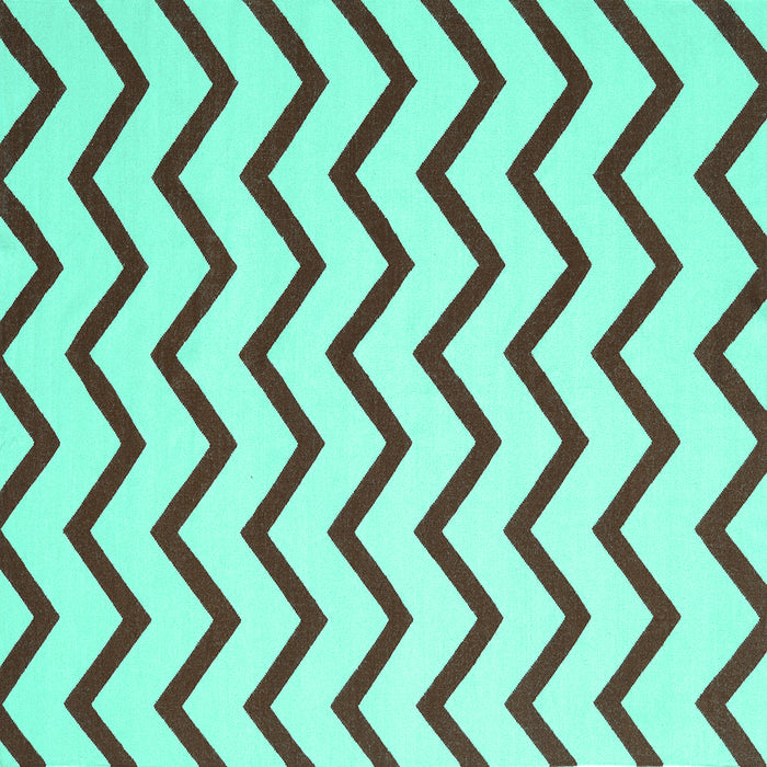 Square Abstract Turquoise Contemporary Rug, con2386turq
