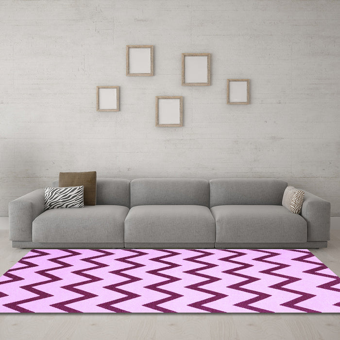 Machine Washable Abstract Purple Contemporary Area Rugs in a Living Room, wshcon2386pur
