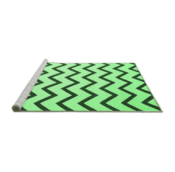 Sideview of Machine Washable Abstract Emerald Green Contemporary Area Rugs, wshcon2386emgrn