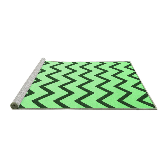 Sideview of Machine Washable Abstract Emerald Green Contemporary Area Rugs, wshcon2386emgrn