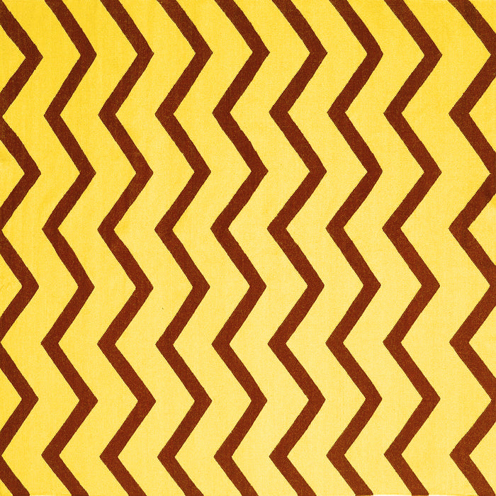 Square Machine Washable Abstract Yellow Contemporary Rug, wshcon2386yw