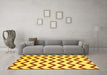 Machine Washable Abstract Yellow Contemporary Rug in a Living Room, wshcon2386yw