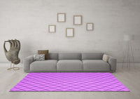 Machine Washable Abstract Purple Contemporary Rug, wshcon2387pur