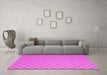 Machine Washable Abstract Pink Contemporary Rug in a Living Room, wshcon2387pnk