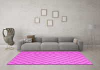 Machine Washable Abstract Pink Contemporary Rug, wshcon2387pnk