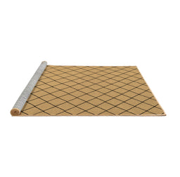 Sideview of Machine Washable Abstract Brown Contemporary Rug, wshcon2387brn