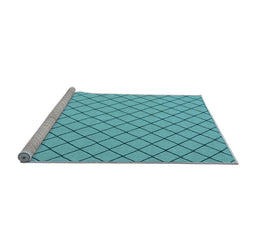 Sideview of Machine Washable Abstract Light Blue Contemporary Rug, wshcon2387lblu