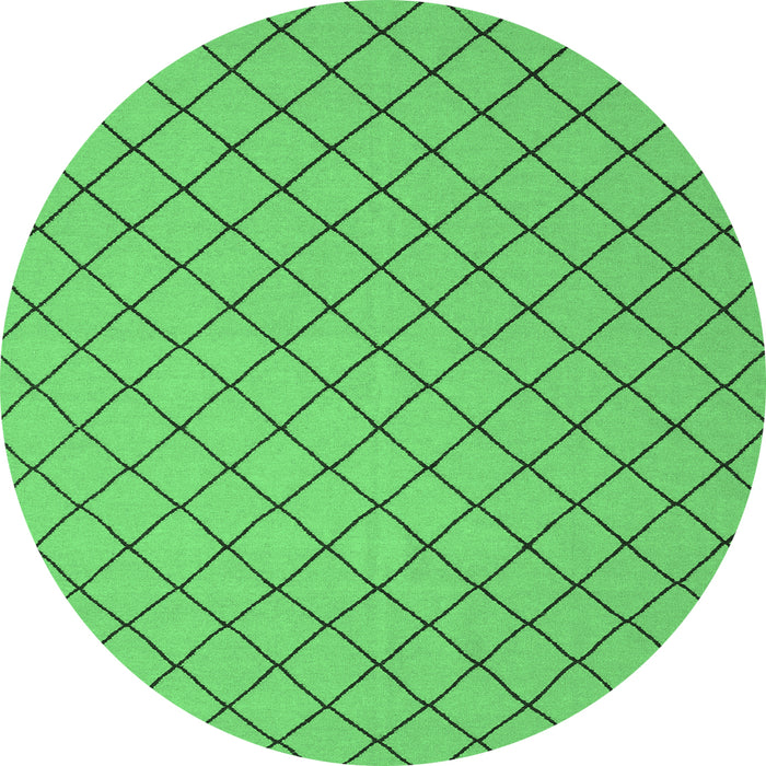 Round Abstract Emerald Green Contemporary Rug, con2387emgrn