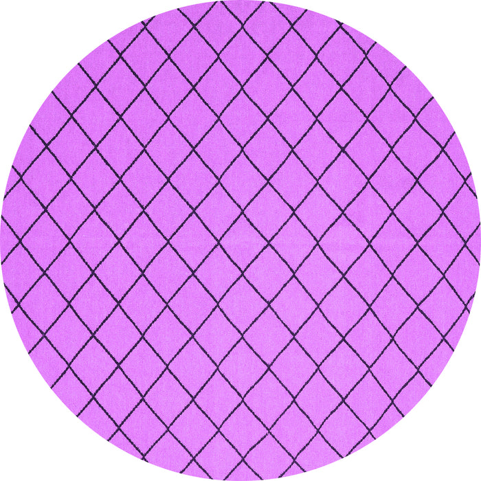 Round Abstract Purple Contemporary Rug, con2387pur