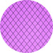 Round Abstract Purple Contemporary Rug, con2387pur