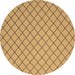 Round Abstract Brown Contemporary Rug, con2387brn