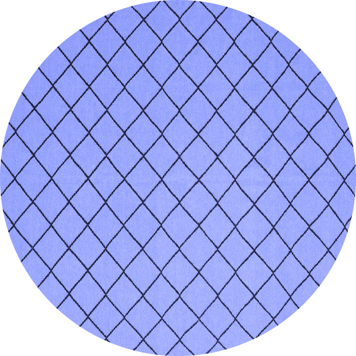 Round Abstract Blue Contemporary Rug, con2387blu