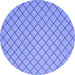 Round Abstract Blue Contemporary Rug, con2387blu