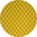 Round Abstract Yellow Contemporary Rug, con2387yw