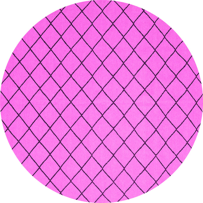 Round Abstract Pink Contemporary Rug, con2387pnk