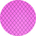 Round Abstract Pink Contemporary Rug, con2387pnk