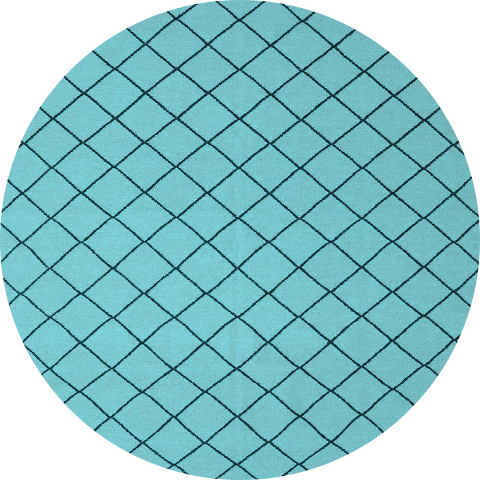 Round Abstract Light Blue Contemporary Rug, con2387lblu