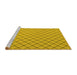 Sideview of Machine Washable Abstract Yellow Contemporary Rug, wshcon2387yw