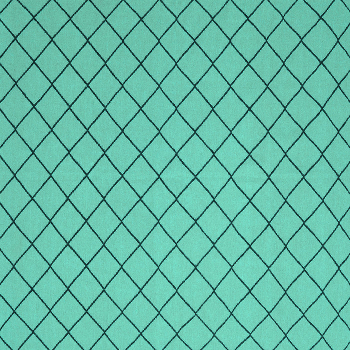 Square Abstract Turquoise Contemporary Rug, con2387turq