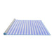 Sideview of Machine Washable Solid Blue Modern Rug, wshcon2388blu