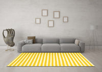 Machine Washable Solid Yellow Modern Rug, wshcon2388yw