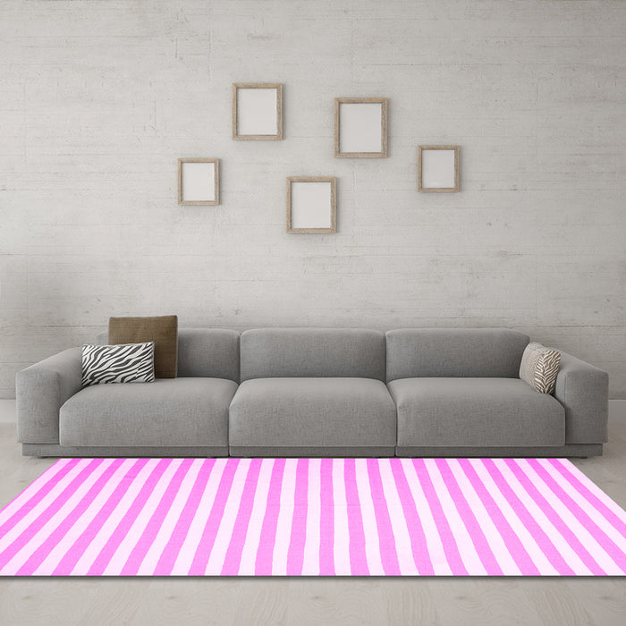 Machine Washable Solid Pink Modern Rug in a Living Room, wshcon2388pnk