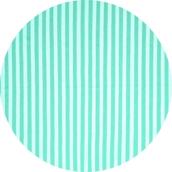 Round Machine Washable Solid Turquoise Modern Area Rugs, wshcon2388turq