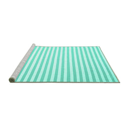 Sideview of Machine Washable Solid Turquoise Modern Area Rugs, wshcon2388turq