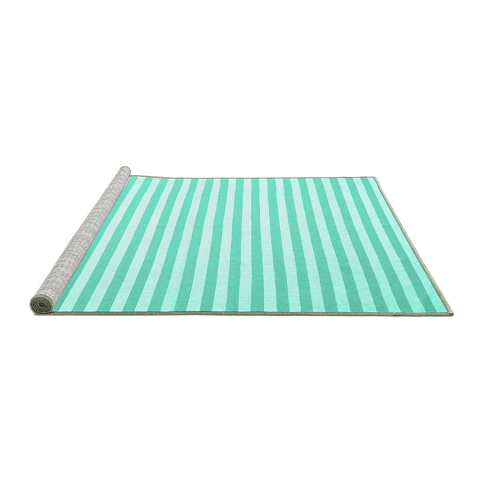 Sideview of Machine Washable Solid Turquoise Modern Area Rugs, wshcon2388turq