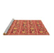 Sideview of Machine Washable Abstract Brown Contemporary Rug, wshcon2389brn