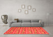 Machine Washable Abstract Orange Contemporary Area Rugs in a Living Room, wshcon2389org