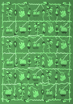 Abstract Emerald Green Contemporary Rug, con2389emgrn