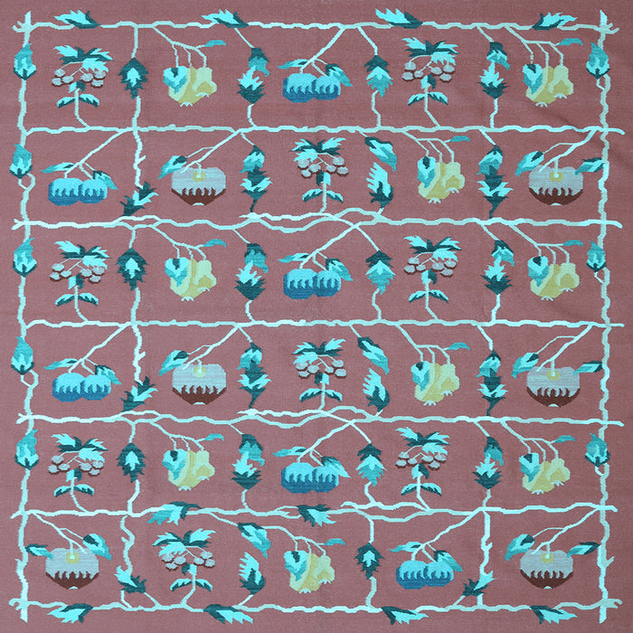 Square Abstract Light Blue Contemporary Rug, con2389lblu