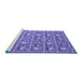 Sideview of Machine Washable Abstract Blue Contemporary Rug, wshcon2389blu