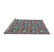 Sideview of Machine Washable Abstract Light Blue Contemporary Rug, wshcon2389lblu