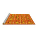 Sideview of Machine Washable Abstract Yellow Contemporary Rug, wshcon2389yw