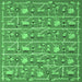 Square Abstract Emerald Green Contemporary Rug, con2389emgrn